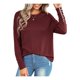 thumbnail image 4 of VISgogo - Camiseta holgada informal para mujer, color sólido, cuello redondo, manga larga, puños recortados con botones VISgogo  moda, 4 of 9