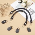 thumbnail image 4 of 2 Pcs 15.7 Inches Leather Replacement Handles Purses Straps 4pcs Leather Buckles Handbags Shoulder Bag Strap with Swivel Lobster Buckles Black, 4 of 6
