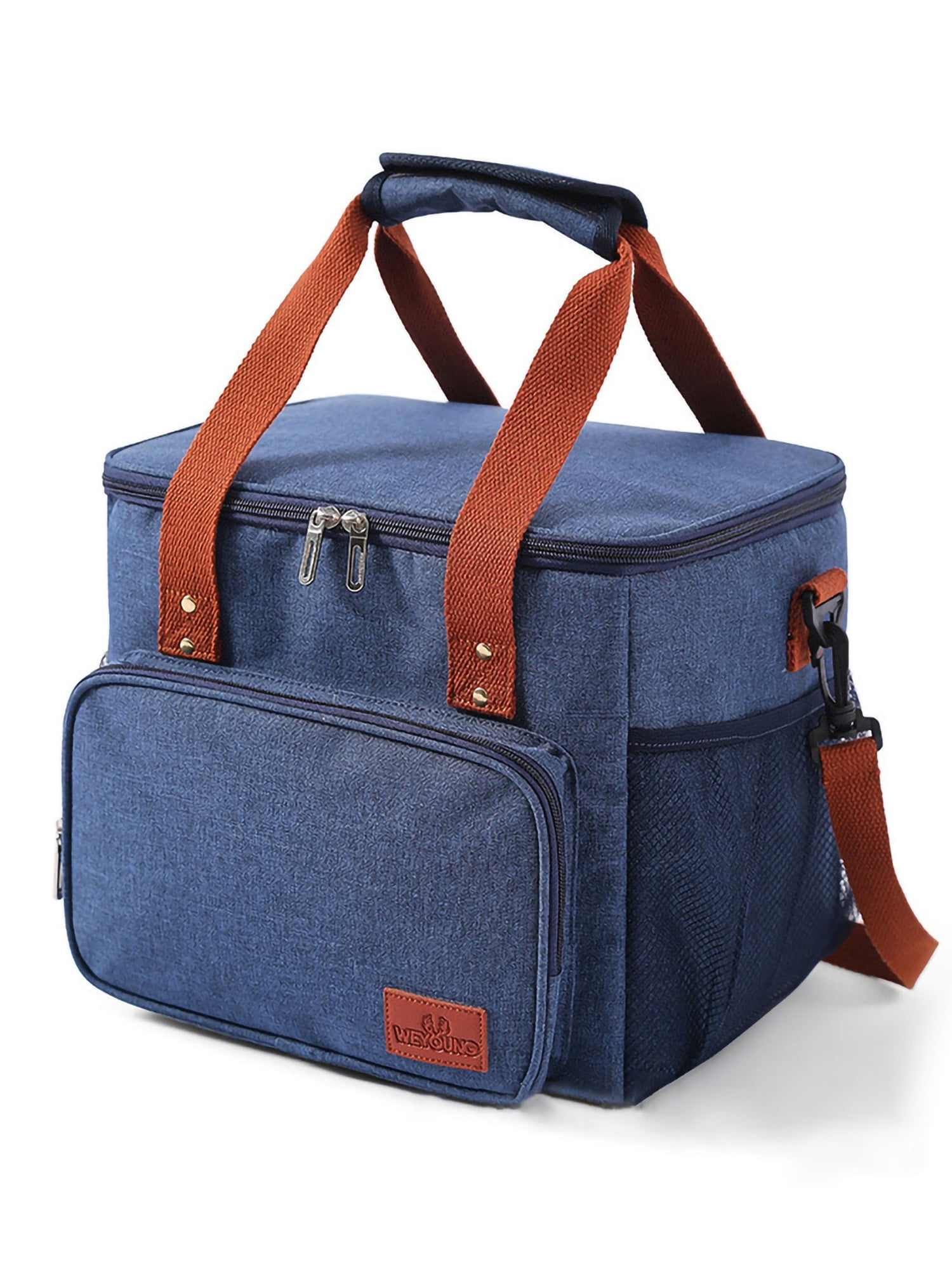 Insulated Lunch Bag With Removable Strap – Large Thermal Tote For Work, Picnic, Travel, Medium Black - View #8