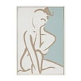 thumbnail image 2 of Kate and Laurel Sylvie Simple Romantic Line Art Drawing 1 Tan and Teal Framed Canvas Wall Art by The Creative Bunch Studio, 23x33 White, Modern Abstract Body Line Drawing Wall Decor, 2 of 6