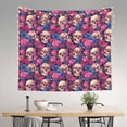 thumbnail image 2 of Xecao Skull rose blue flower patten Tapestry 60x51 Inches Wall Hanging Poster Tapestry for Living Room Bedroom Home Decor, 2 of 6