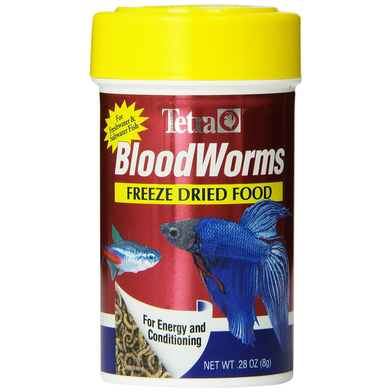 Tetra Blood Worms 0.28 Ounce, Freeze-Dried Food for Freshwater and  Saltwater Fish 