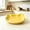 🌻 Yellow#99, variant on Cat Face Shaped Pet Food Plate, Plastic Non-Slip Shallow Feeding Dish for Kibble & Treats