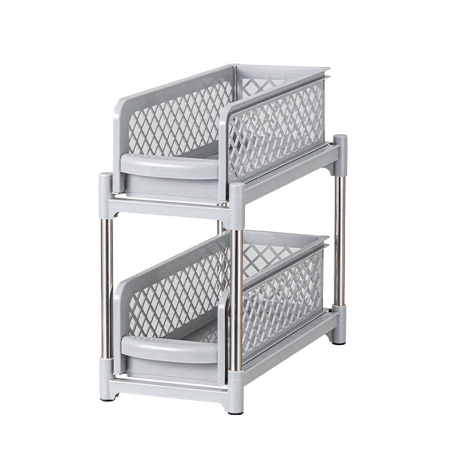 Plastic Storage Shelf with Bins Easy Assemble Shelf Racks for Laundry