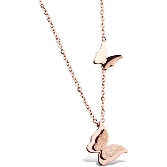 Zephyriana Elegant Gold Butterfly Pendant Necklace - Fashionable Clavicle Chain for Women, Ideal Mother’s Day Gift
