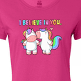 thumbnail image 4 of Inktastic I Believe in You Cute Rainbow Unicorns Women's T-Shirt, 4 of 5