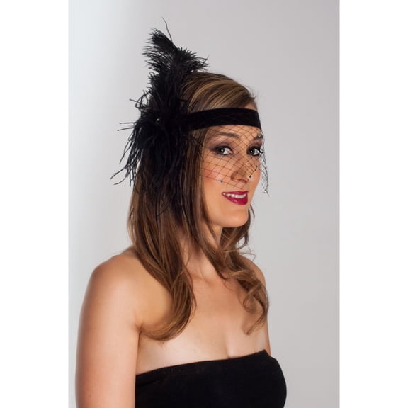Sunnywood Decadent Black Flapper Style Headband
