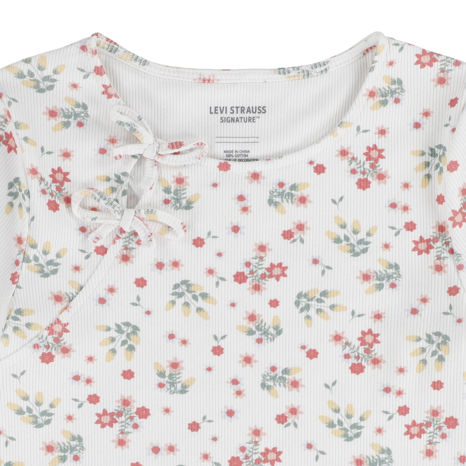Levi Strauss Signature Girls Short Sleeve Bow Top, Sizes 4-16