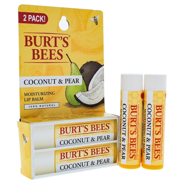 Bálsamo labial Burts Bees Coconut and Pear Moisturizing Lip Balm Twin Pack Bálsamo labial Unisex 2 x 0.15 oz