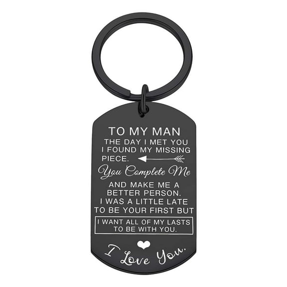 JikouIivo Couple Gifts To My Man Keychain Wedding Engagement Gifts for Him Anniversary for Husband from Wife Valentines Day Gift for Boyfriend from Girlfriend Birthday Gifts for Men