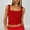 Red, variant on Elvqul Tank Tops for Women Vacation Shirts Summer Pullover Sleeveless Solid Color Plus Size Lace Ladies Tops Round Neck