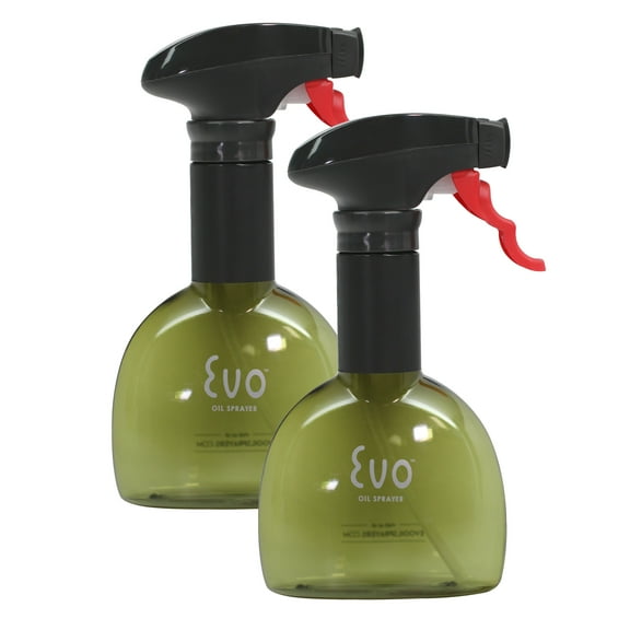 Evo Mini Oil Sprayers, Non-Aerosol for Olive Oil, Cooking Oils, and Vinegars, Green, 8-Ounce Capacity, Set of 2