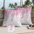 thumbnail image 2 of Pink Leaf Outdoor Pillow Covers Pack of 2 Eucalyptus Leaves Spring Plant Farmhouses Waterproof Throw Pillow Covers Decorative Cushion Cases for Patio Garden Tent Balcony Couch 24x24 inch, 2 of 9