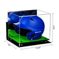 thumbnail image 2 of Deluxe Acrylic Baseball Batting Helmet Display Case with Black Risers, Mirror, Turf Base and Wall Mount (A012-BR), 2 of 7