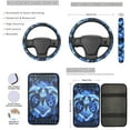 thumbnail image 3 of Jeiento Sea Turtle 13 Piece Car Seat Cover Set with Steering Wheel Cover Seatbelt Strap Pad Armrest Pad Hibiscus Flowers Cup Coasters Key Chain Automobile Interior Sets Fit for SUV Sedan, 3 of 8