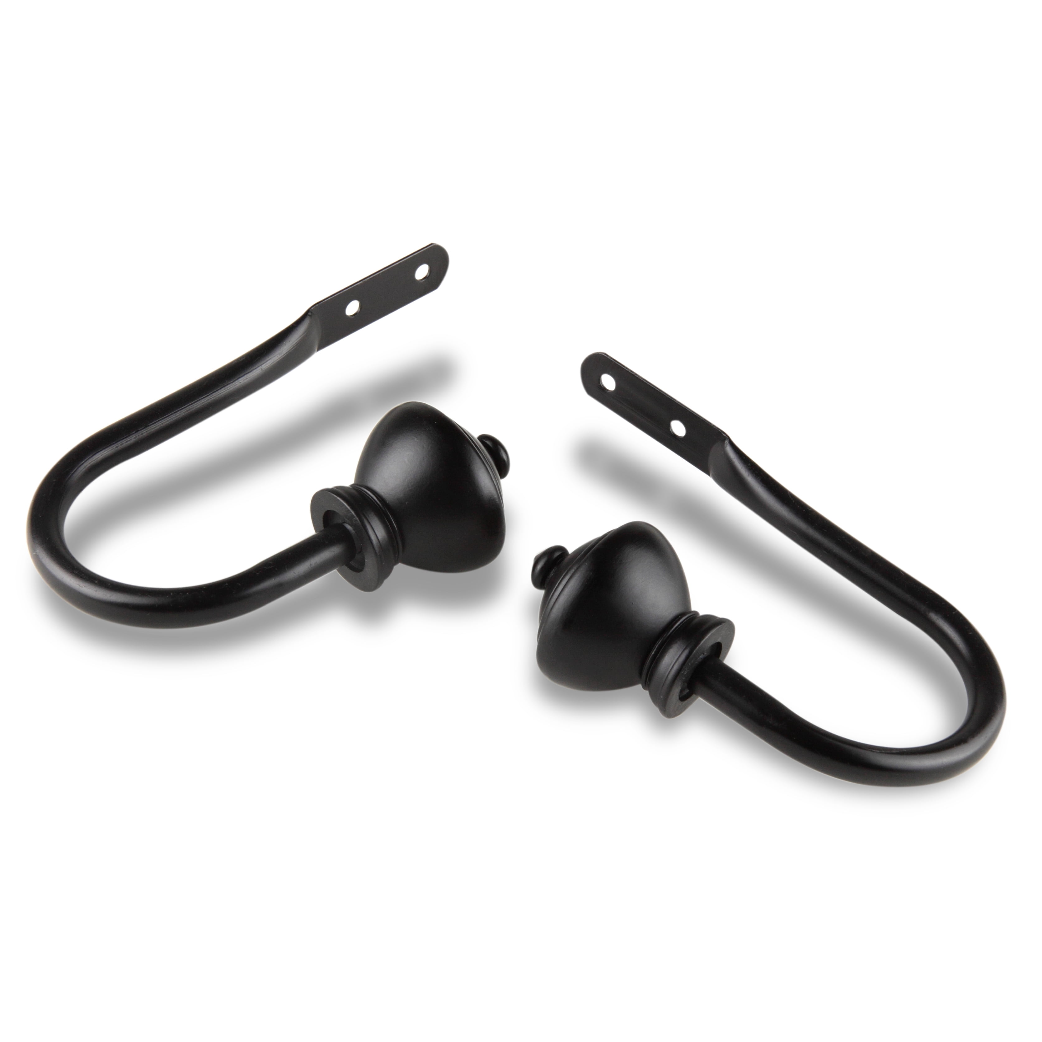 Central Design Products Steel Curtain Holdback, Black