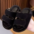 thumbnail image 2 of Dakaela 3-10 Years Toddler Kids Slides Sandals with Arch Support Boys Girls Infant Non Slip Cork Footbed Clogs with Hook and Loops Black, 2 of 6