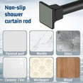 Black Shower Curtain Rod No Drilling,1 Inch Diameter Adjustable Showe