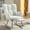White, variant on JESTOP Rocking Chair Nursery with Foot Rest, Teddy Glider Rocking Chair Upholstered Rocker Recliner Chair, Comfy Armchair with Adjustable Footrest for Living Room Bedroom