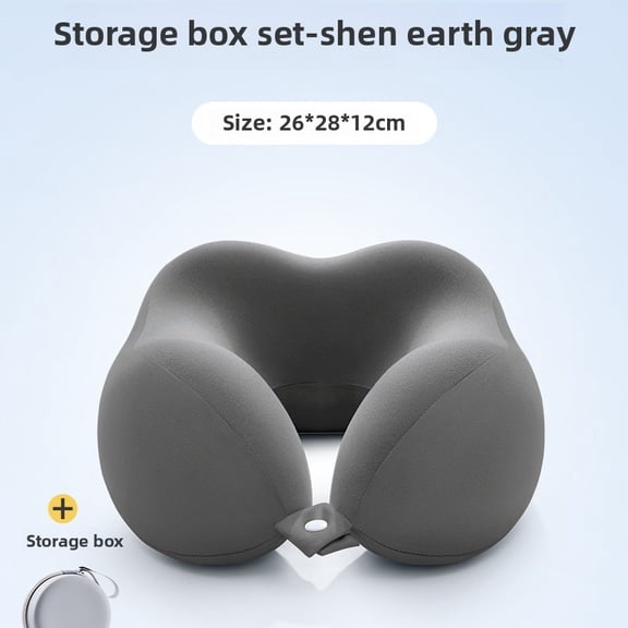 Travel pillow, memory foam u-shaped pillow, slow rebound neck pillow, comfortable and soft, no pressure, with storage box