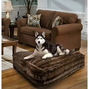 Angle View: Bessie and Barnie Godiva Brown Luxury Extra Plush Faux Fur Rectangle Pet/Dog Bed