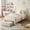 beige, variant on Ataucjin Twin Platform Bed Frame, Twin Size Bed Frame with Bear-Shaped Design Adjustable Headboard and Drawer, Velvet Upholstered Bed Frame with RGB LED Lights, Noise Free, No Box Spring Needed