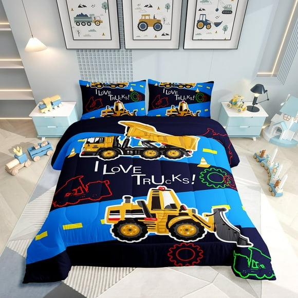 HLONK Motocross Bedding Sets for Boys Twin Size Motorcycle Racer Comforter Set Extreme Sport Tie Dye Down Comforter Dirt Bike Motor Vehicles Biker Duvet Insert 2Pcs for Kids Car Game Room