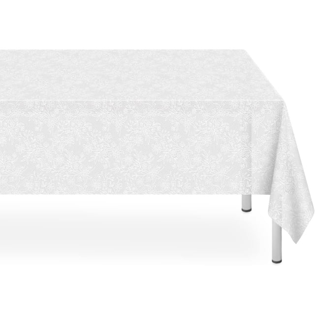 Juego de 3 manteles de plástico de encaje, desechables para fiestas, 137 x 274 cm, impermeable, rectangular, de plástico, para camping, cumpleaños, fiestas, bodas
