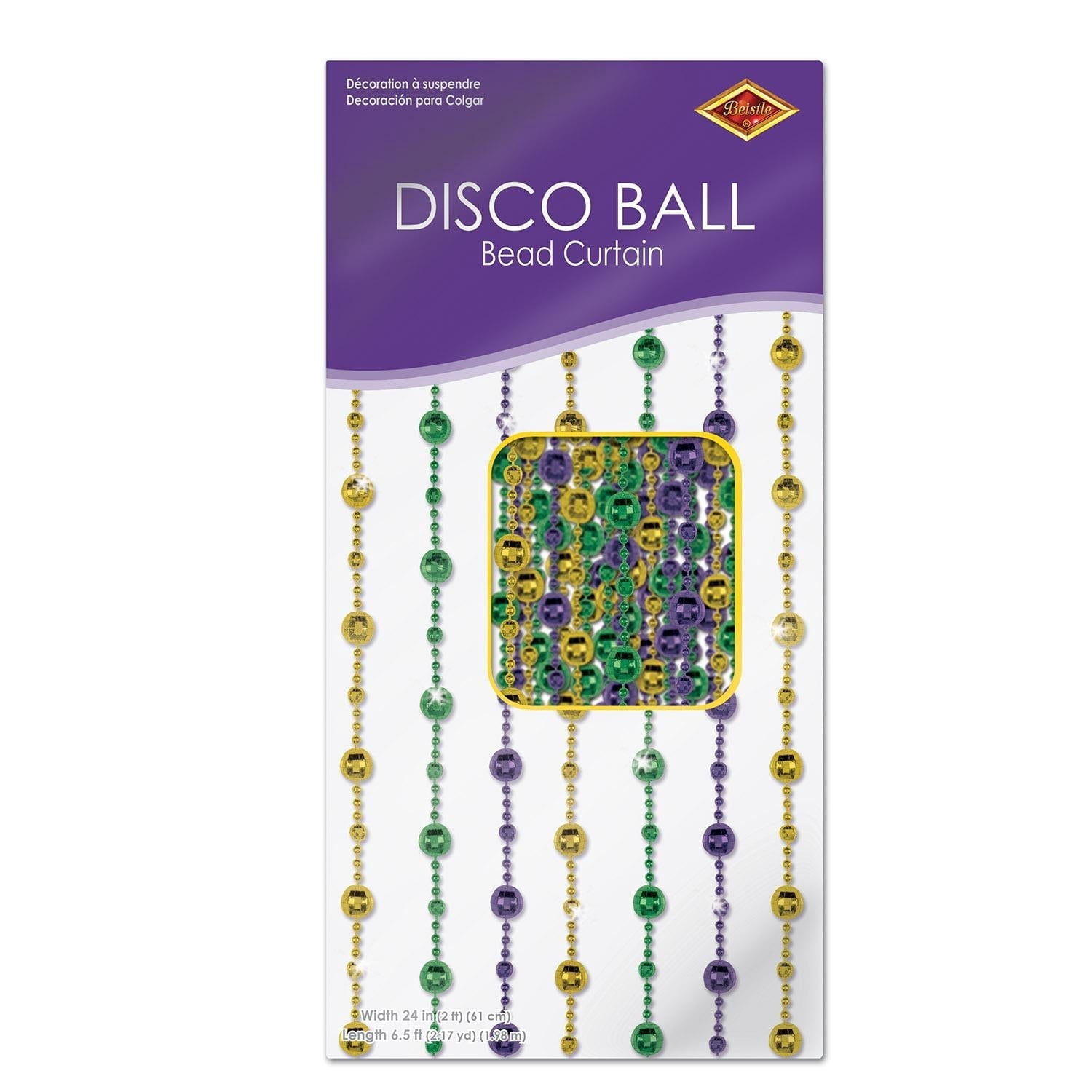 Mardi Gras Disco Ball Bead Curtain Decoration