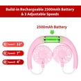 thumbnail image 4 of Ventilador de cuello portátil JUANANIUG recargable de 3 velocidades rosa, 4 of 9