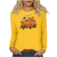 thumbnail image 2 of VKOYWKM Long Sleeve Thanksgiving Shirts for Women Pumpkin Graphic Tees Casual Crew Neck Long Sleeve Fall T-Shirts Funny Family Party Tunic Tops, 2 of 4