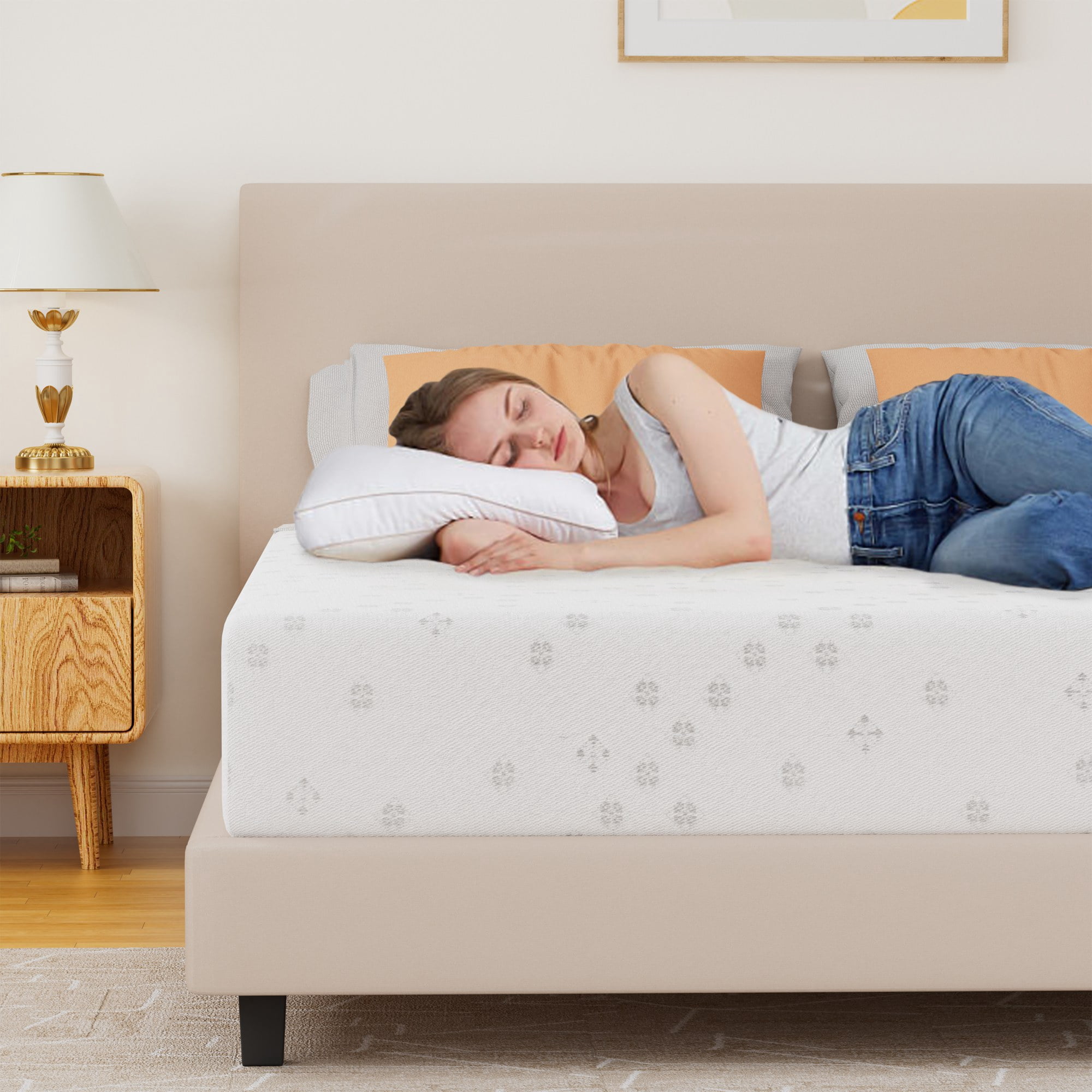 JYYA88BB 8-inch Twin-XL Size Cooling Gel Memory Foam Mattress, Medium Firm, (Box)