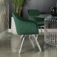 thumbnail image 2 of Arika Velvet Upholstered Swivel Dining Arm Chair Green, 2 of 8