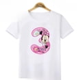 thumbnail image 5 of Camiseta de algodón con gráfico de lazo con número de Minnie Mouse, ropa para niños de 1, 2, 3, 4, 5, 6, 7, 8 y 9 años, camisetas para niñas y niños, 5 of 5