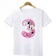 thumbnail image 5 of Camiseta de algodón con gráfico de lazo con número de Minnie Mouse, ropa para niños de 1, 2, 3, 4, 5, 6, 7, 8 y 9 años, camisetas para niñas y niños, 5 of 5