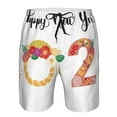 thumbnail image 3 of Logiee 2025 New Year'S Print Mens Swim Trunks Quick Dry Board Shorts,Breathable Hawaii Beach Shorts Swimwear Bathing Suits-Large, 3 of 6