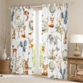 thumbnail image 2 of Castle Fairy Teens Cute Elephants Deer Fox Rabbit Blackout Curtains Set of 2 (52x84 Each),Chic Flowers Butterflies Window Curtains,Cartoon Jungle Animal Curtains and Drapes,Breathable Home Decor, 2 of 6