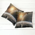 thumbnail image 6 of Ambesonne Galaxy Throw Pillow Cover 2 Pack, Moons Universe Earth, 24", Yellow White Brown, 6 of 7