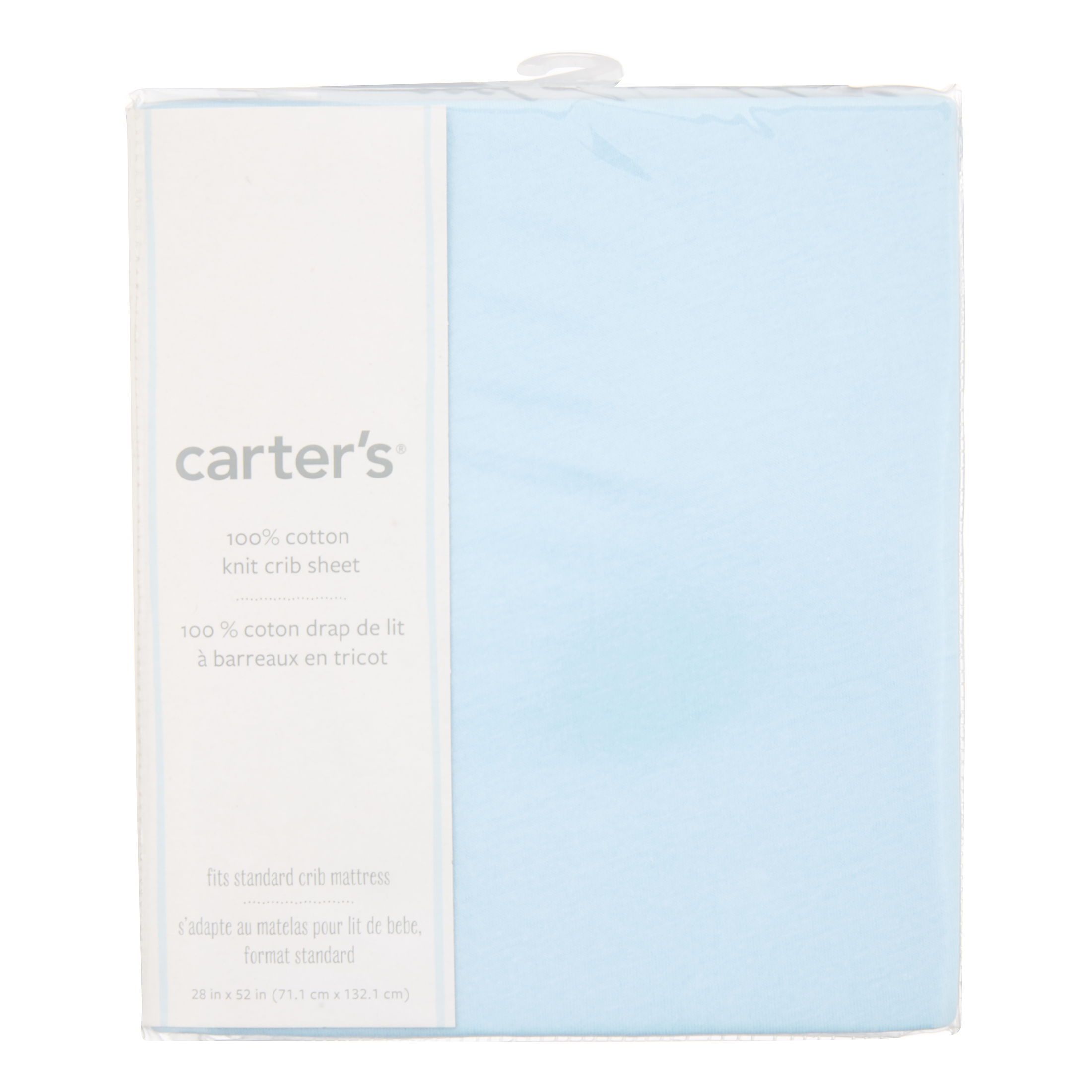 Carter's 100% Cotton Knit Fitted Crib Sheet - Blue