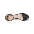 thumbnail image 4 of BLISSFUL STEP Sandales pour Femmes à Talon Kitten à Bride à la Cheville à Bout Ouvert Noir 6, 4 of 8