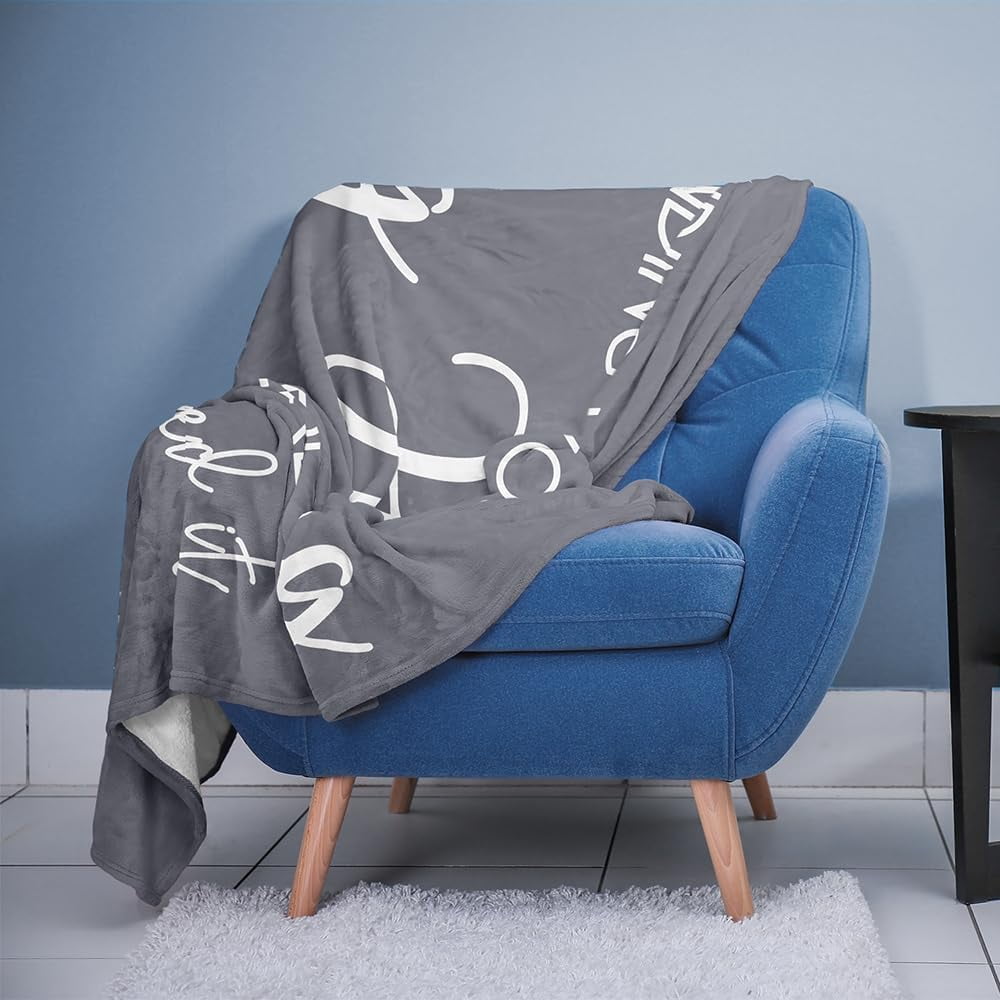 Pubrave Get Well Gifts for Women Men Inspirational Gifts for Women Men Sympathy Gift Thinking of You Gifts Birthday Gifts for Woman Feel Better Gifts Healing Blanket Grey 60x50in