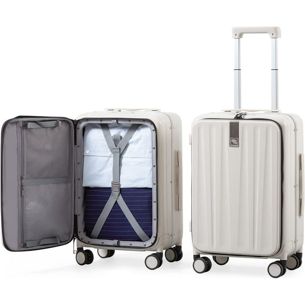 Hanke Carry On Luggage, Suitcase with Wheels & Front Opening, 20in ...