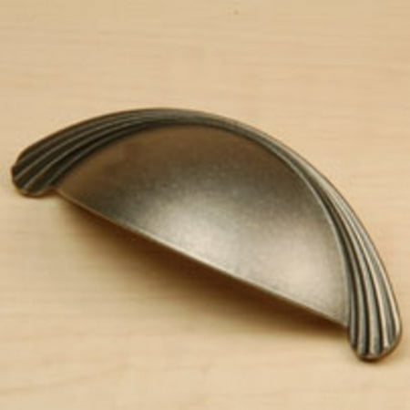 Pewter Cabinet Drop Pull - Century Hardware Sunglow 3 Inch Center to Center Aged Pewter Cabinet Cup Pull 25773-AP