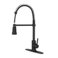 thumbnail image 2 of Dura Faucet DF-MK504SLK-MB RV Swivel High-Arc Spring Kitchen Sink Faucet - Single Handle - Kitchen Faucet with Pull-Down Sprayer - Optional Deck Plate (Matte Black), 2 of 2