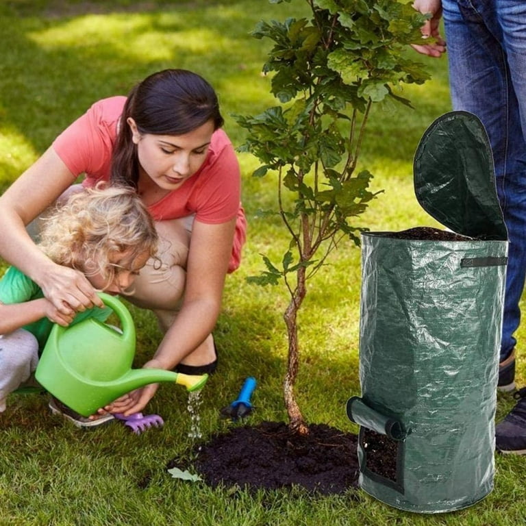34 Gallon Garden Trash Bags, Reusable Garden Bags, Heavy-Duty Waterproof Garden Leaf Bags with Handles, Garden Garden Landscape Bags, Large Outdoor