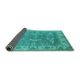 thumbnail image 2 of Ahgly Company Indoor Round Oriental Turquoise Blue Industrial Area Rugs, 4' Round, 2 of 4