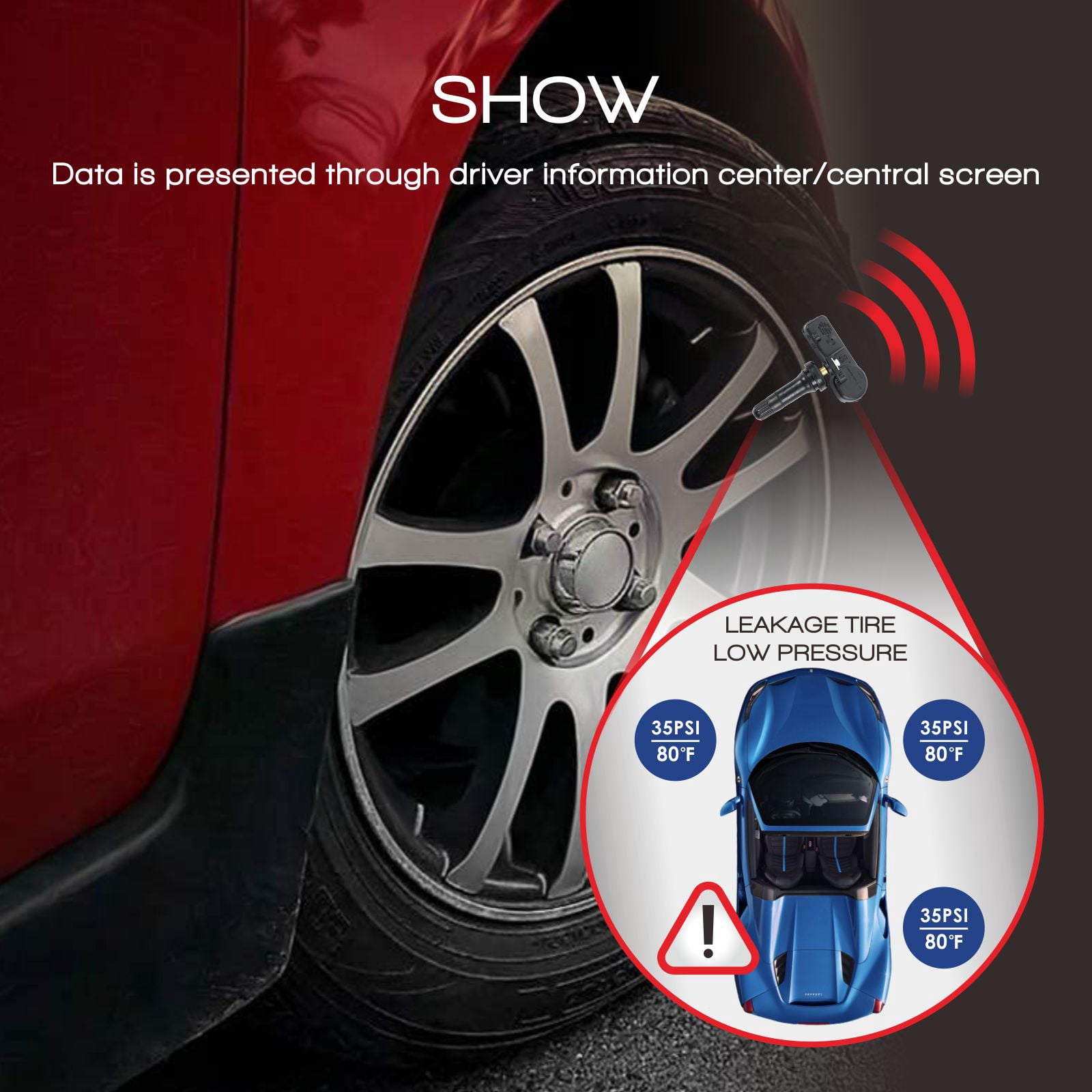 MOCA AUTOPARTS 4Pcs TPMS Tire Pressure Monitoring System Sensor Fit for 2009-2016 Buick Enclave & 2007-2013 Chevrolet Silverado 1500