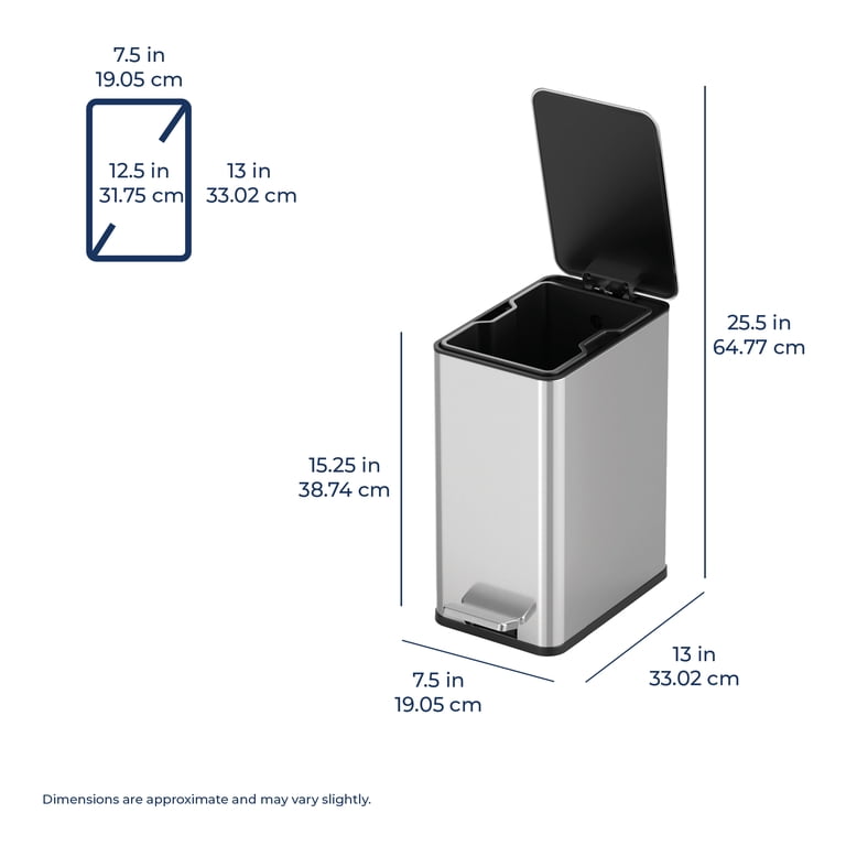 Nine Stars 2.6 Gallon Stainless Steel Step Trash Can photo 5