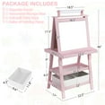 thumbnail image 6 of LINLUX 3 in 1 Kids Art Easel Drawing Board Double-Sided Whiteboard Chalkboard, Pink, 6 of 9