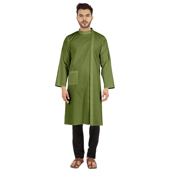 Atasi Indian Designer Kurta For Mens Party Wear Traditional Dress Solid Ethnic Long Shirt